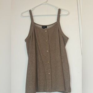 Brown Button Tank Top